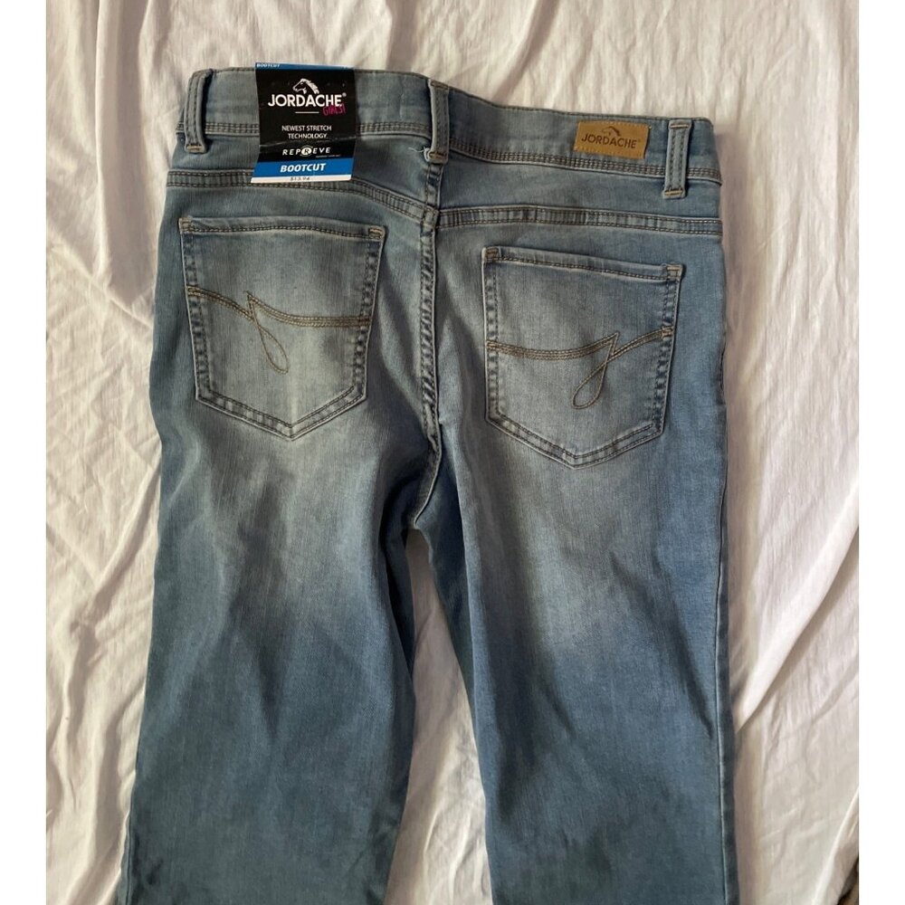 Jordache Girls Bootcut Stretch Denim Jeans Size 16 Light Blue Repreve Sustainabl - Picture 2 of 8